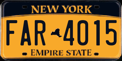 NY license plate FAR4015