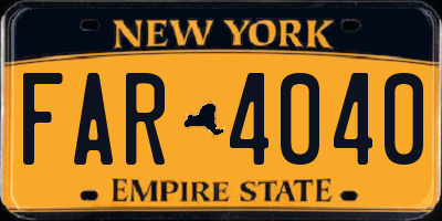 NY license plate FAR4040