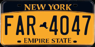 NY license plate FAR4047