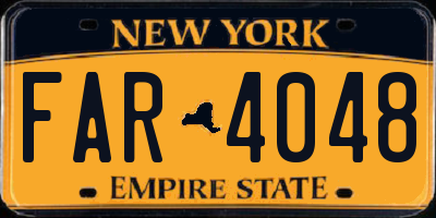 NY license plate FAR4048