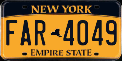 NY license plate FAR4049