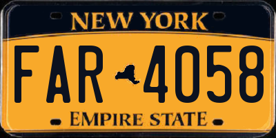 NY license plate FAR4058