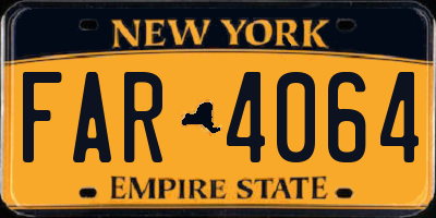 NY license plate FAR4064