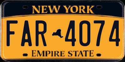 NY license plate FAR4074