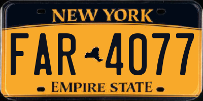 NY license plate FAR4077