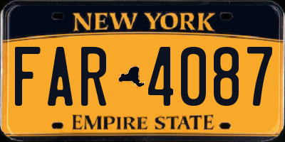 NY license plate FAR4087