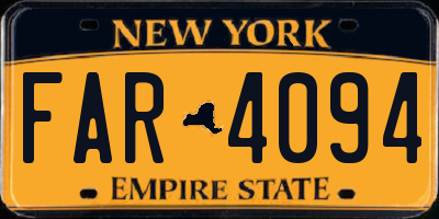NY license plate FAR4094