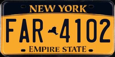 NY license plate FAR4102