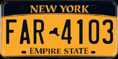 NY license plate FAR4103