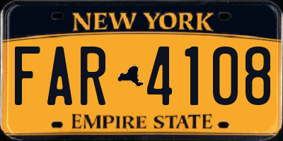 NY license plate FAR4108