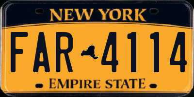 NY license plate FAR4114