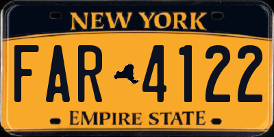 NY license plate FAR4122