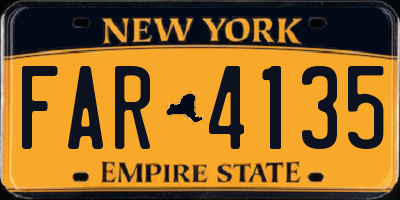 NY license plate FAR4135