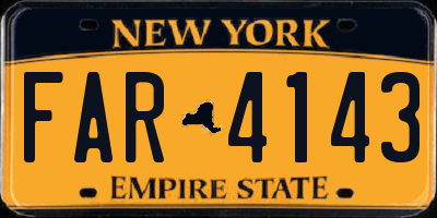 NY license plate FAR4143