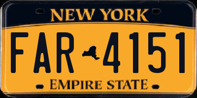 NY license plate FAR4151