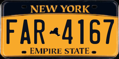 NY license plate FAR4167