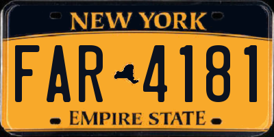 NY license plate FAR4181