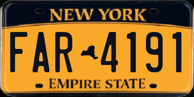 NY license plate FAR4191