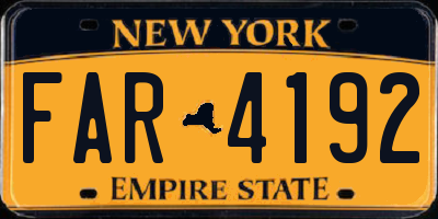 NY license plate FAR4192