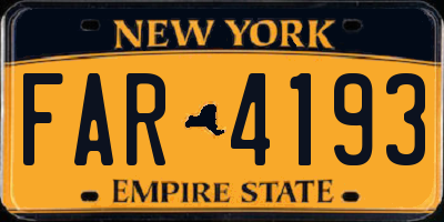 NY license plate FAR4193