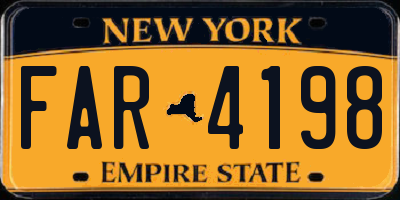 NY license plate FAR4198