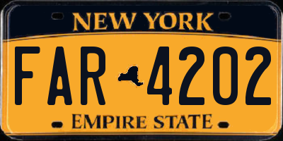 NY license plate FAR4202