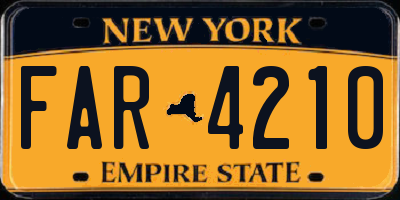 NY license plate FAR4210