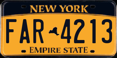 NY license plate FAR4213
