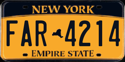 NY license plate FAR4214
