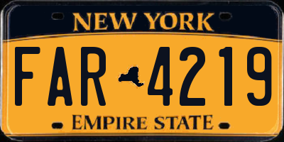 NY license plate FAR4219