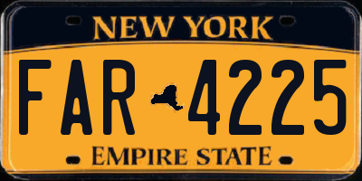 NY license plate FAR4225