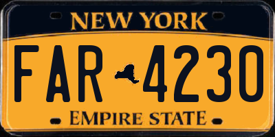 NY license plate FAR4230