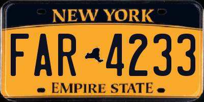 NY license plate FAR4233