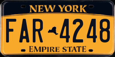 NY license plate FAR4248