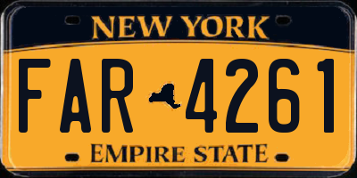 NY license plate FAR4261