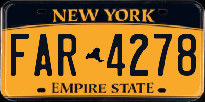 NY license plate FAR4278