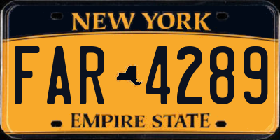 NY license plate FAR4289