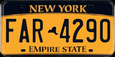 NY license plate FAR4290
