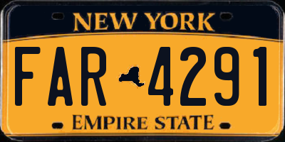 NY license plate FAR4291