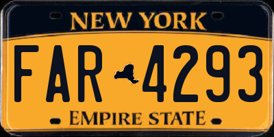 NY license plate FAR4293