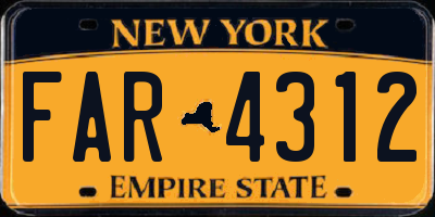 NY license plate FAR4312