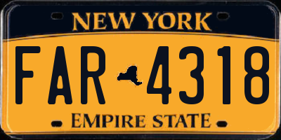 NY license plate FAR4318