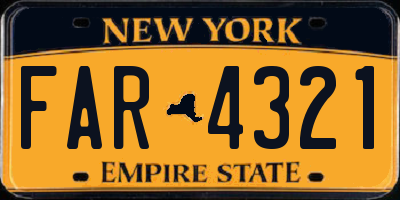 NY license plate FAR4321