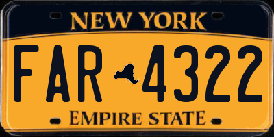 NY license plate FAR4322