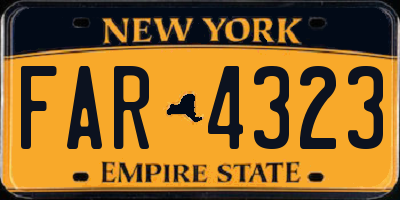 NY license plate FAR4323