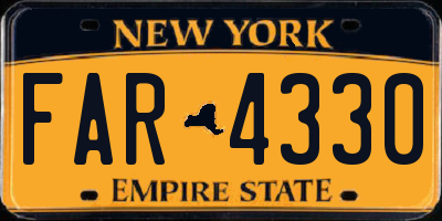 NY license plate FAR4330