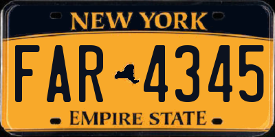 NY license plate FAR4345