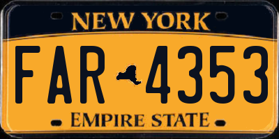 NY license plate FAR4353