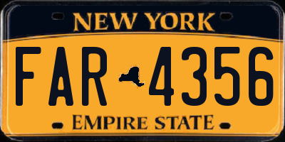 NY license plate FAR4356