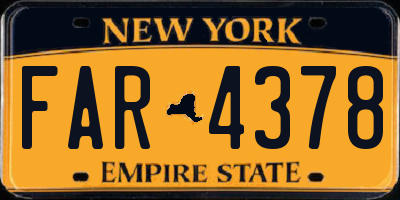 NY license plate FAR4378